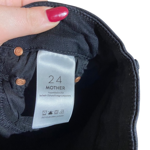 MOTHER DENIM‎ HIGH WAISTED LOOKER NOT GUILTY ONE LINER SKINNY JEAN BLACK SIZE 24 - Picture 11 of 11